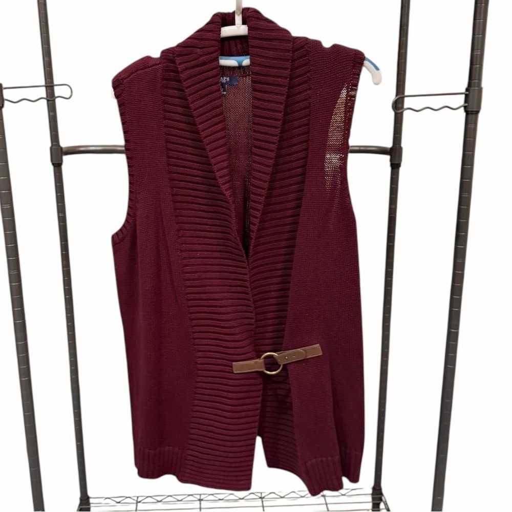 Chaps Deep Red Cotton Knit Top